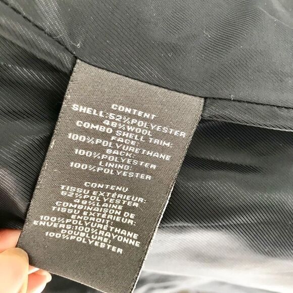 Vince Camuto navy wool blend/faux leather jacket S - Picture 8 of 10